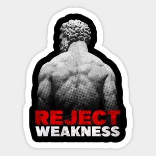 Back of Hercules - Reject Weakness Sticker